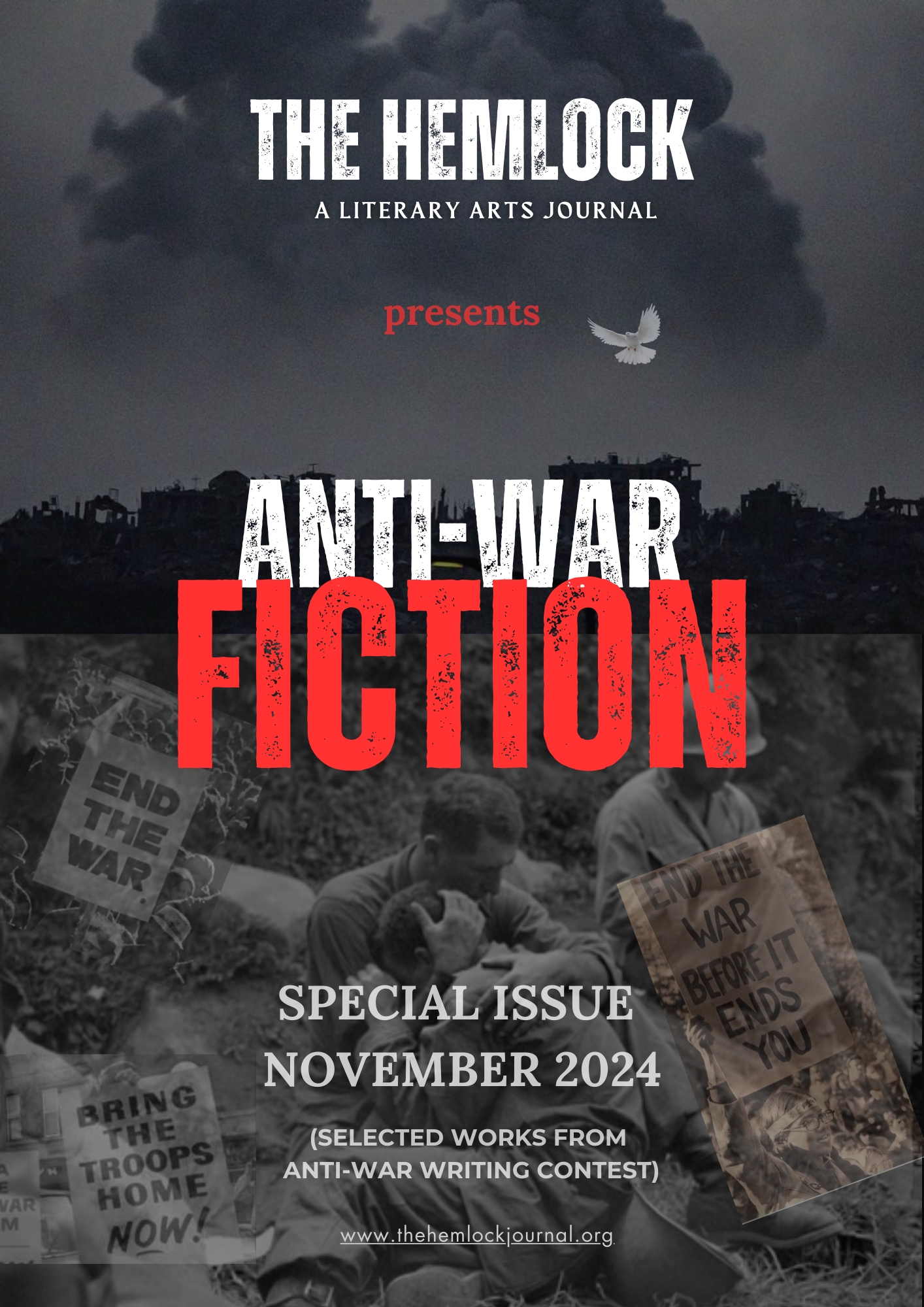 Front cover of The Hemlock Anti-War Fiction Issue 2024 (Issue 05)