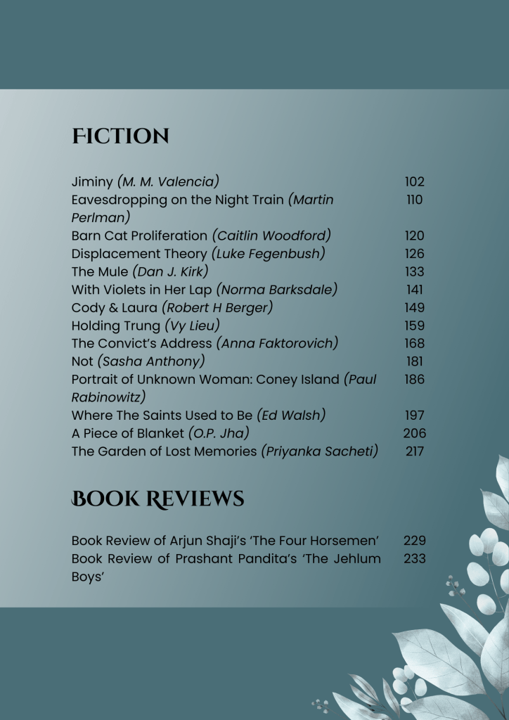 Table of Contents of The Hemlock Spring Issue 2025