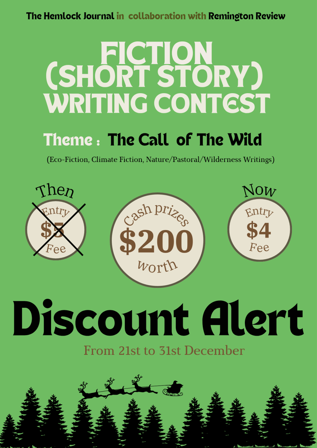 Discount on Fiction (Short Story) Contest Entry&nbsp;Fee!