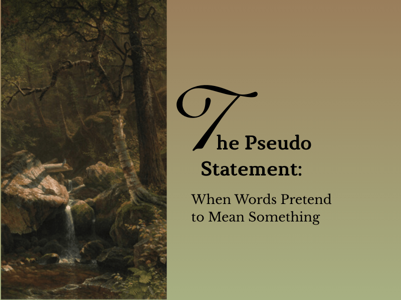 The Pseudo Statement: When Words Pretend to Mean&nbsp;Something