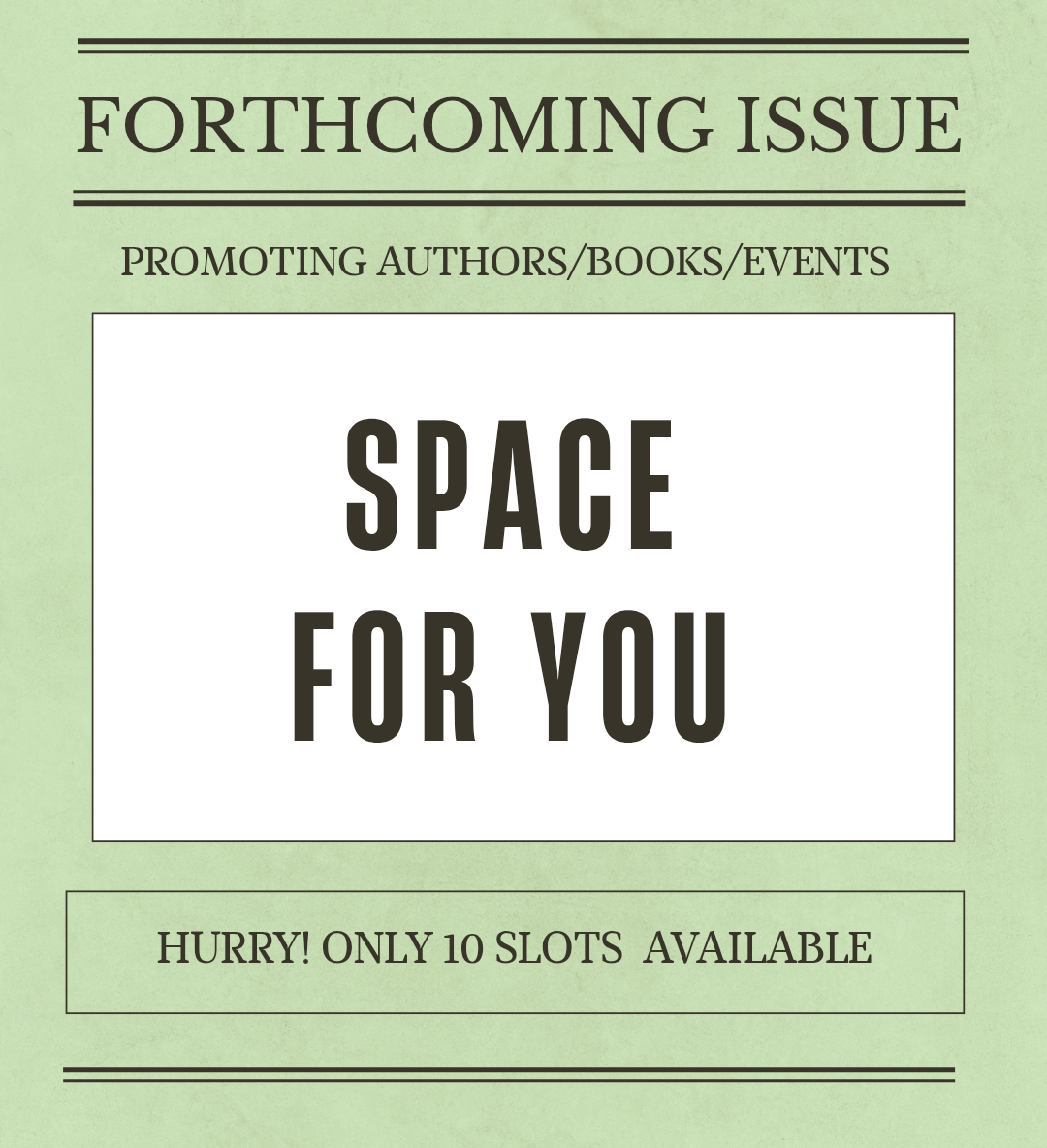 Now you can buy our SPACE!