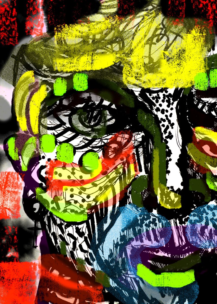 An art named 3D Glasses by Lindy Giusta (From The Hemlock Issue 6, Winter 2024). 